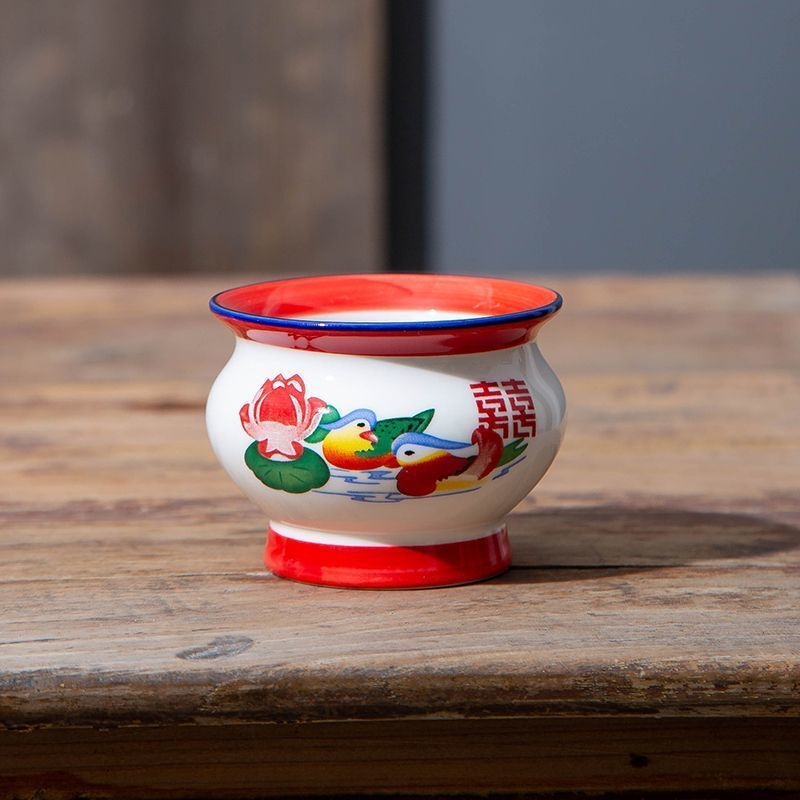 Ceașcă de ceai cu capacitate mică, ceramică pictată manual, design vintage nostalgic pentru prepararea ceaiului acasă, amuzantă și unică