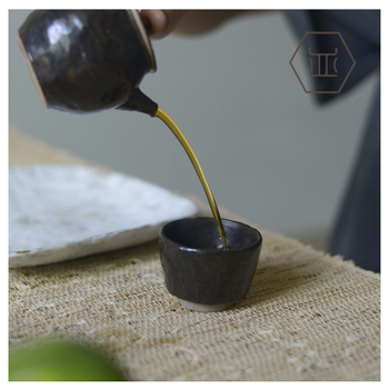 Ceașcă de ceai din ceramică de piatră, mică ceașcă de degustare pentru setul Kung Fu, cu logo imprimat, ceramică în stil japonez