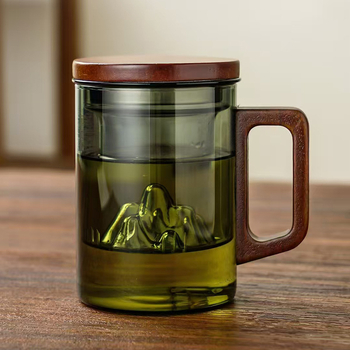 Set de ceai din sticlă borosilicată cu cutie, design modern minimalist, pentru birou și casă