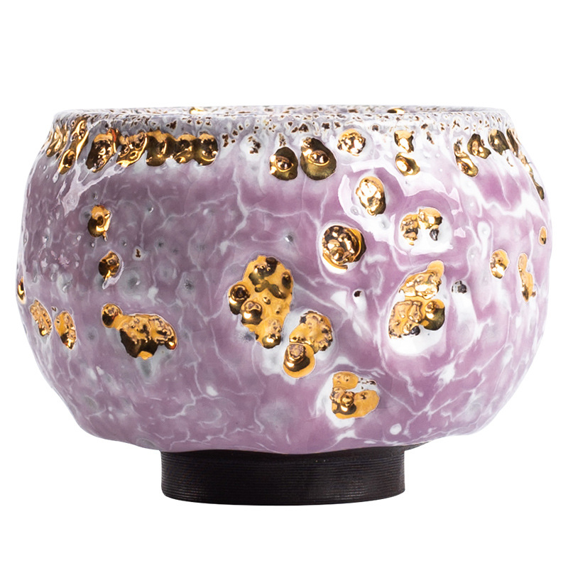 Ceașcă Zen din ceramică cu puncte aurii, stil chinezesc retro, ceașcă de ceai individuală