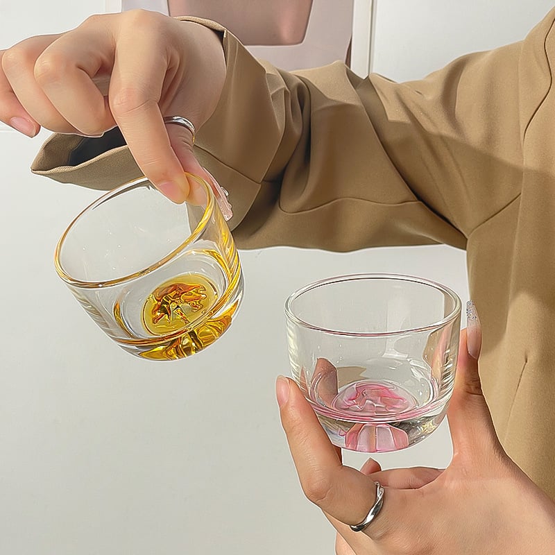 Ceașă de sticlă pentru ceai și băuturi spirtoase, rezistentă la căldură, design de înaltă calitate, stil chinezesc