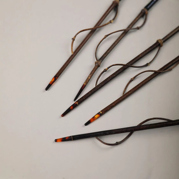 Set de ustensile pentru ceai Gongfu din bambus: linguriță pentru ceai, bețișor de amestec din bambus, bambus natural, stil vintage, șase unelte
