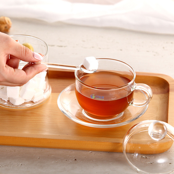 Lingură din sticlă borosilikat de nivel alimentar, pentru cafea, zahăr, chili-sare și MSG, amestecare, linguriță, lingură de înghețată