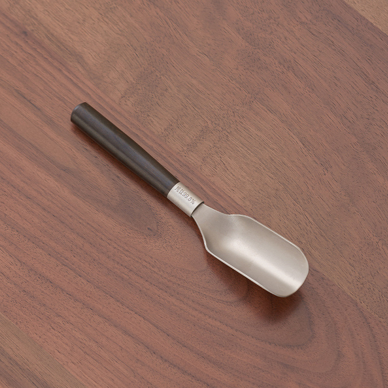 Lingură de ceai din titan-lemn, cu mâner rotund, instrument special pentru colectarea frunzelor de ceai, recipient de ceai de înaltă calitate pentru uz casnic, unealtă de împărțire a ceaiului, accesorii pentru setul de ceai