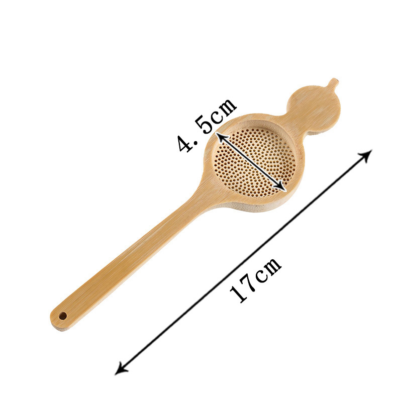 Lingură de ceai din bambus pentru ceremonii, cu filtru pentru frunze de ceai și pâlnie de filtrare împletită