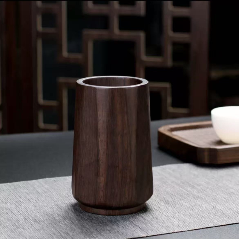 Set Gongfu pentru ceremonia ceaiului, din lemn de abanos, cu șase unelte: tub pentru ceai, clips pentru ceai, linguriță pentru ceai, cuțiș pentru ceai și piese de schimb