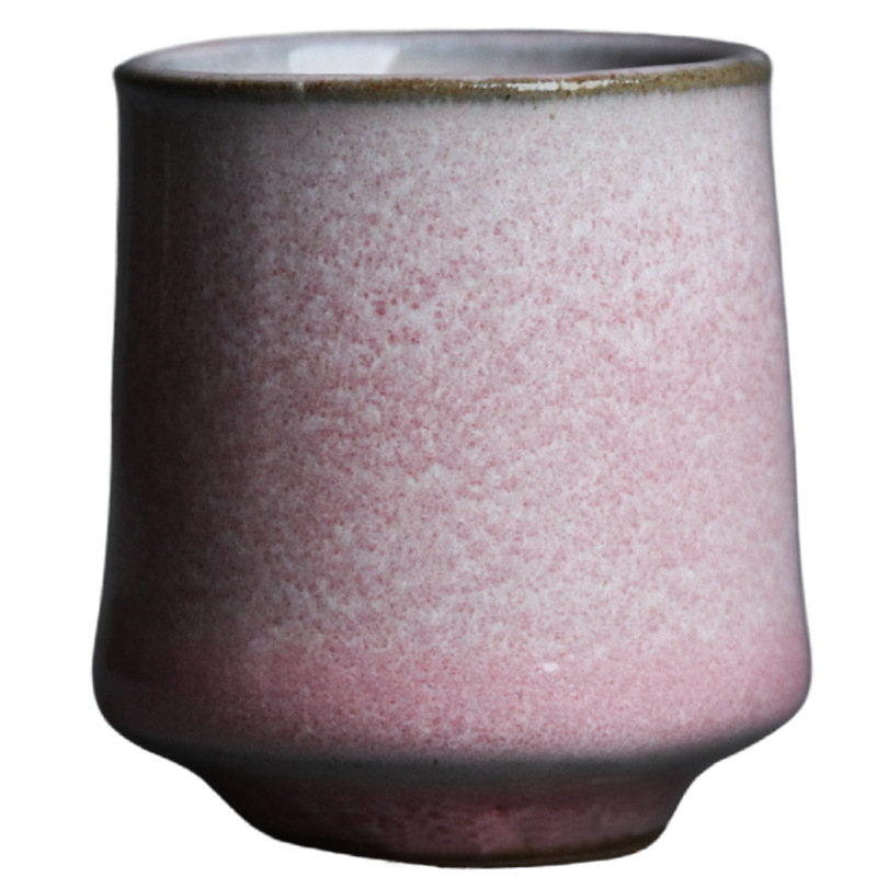 Ceașă de ceai ceramică, glazură coral roșu, gură dreaptă, pentru uz casnic, ceremonie de ceai chinezească, unică