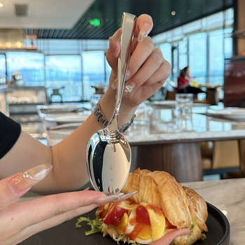 Žlica od nehrđajućeg čelika 304 za juhu, obrok, kavu i desert – elegantan restoranski stil