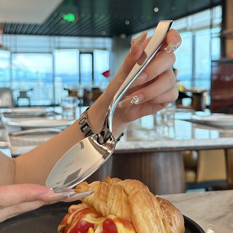 Žlica od nehrđajućeg čelika 304 za juhu, obrok, kavu i desert – elegantan restoranski stil