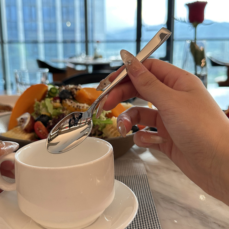 Žlica od nehrđajućeg čelika 304 za juhu, obrok, kavu i desert – elegantan restoranski stil
