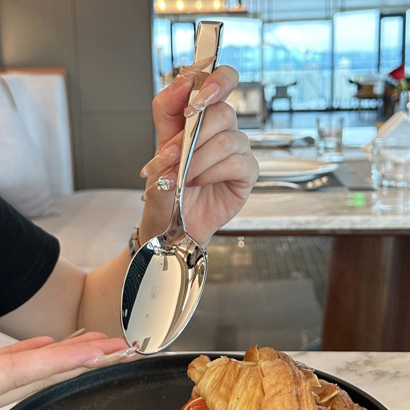 Žlica od nehrđajućeg čelika 304 za juhu, obrok, kavu i desert – elegantan restoranski stil