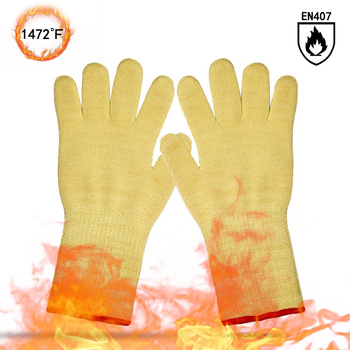 Mănuși din aramid cu strat dublu, rezistente la temperaturi înalte, anti-tăiere, ignifuge, pentru cuptor cu microunde, uz industrial