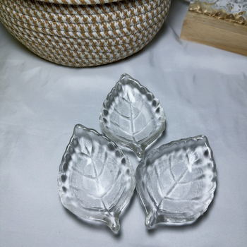 Set accesorii ceremonie ceai din sticlă cristal, măsură de ceai în formă de frunză și suport pentru ceai, decor pentru masă de ceai