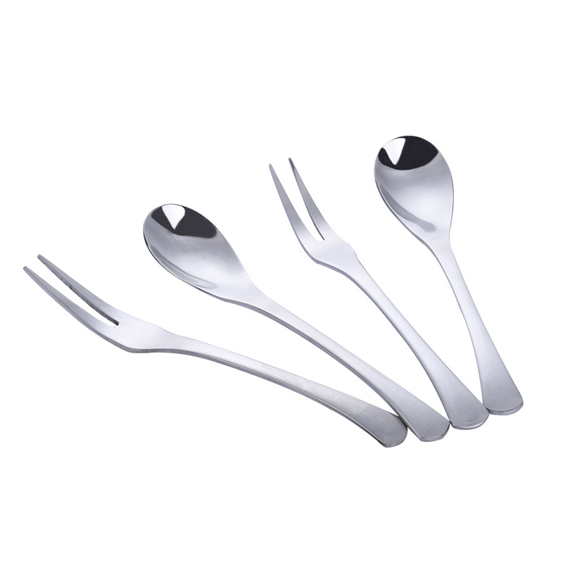 Set din linguri din oțel inoxidabil: lingură pentru iaurt, lingură pentru înghețată, lingură mini, lingură pentru condimente, lingură pentru sare și furculiță pentru fructe.