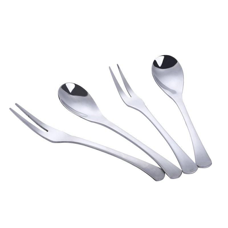 Set din linguri din oțel inoxidabil: lingură pentru iaurt, lingură pentru înghețată, lingură mini, lingură pentru condimente, lingură pentru sare și furculiță pentru fructe.