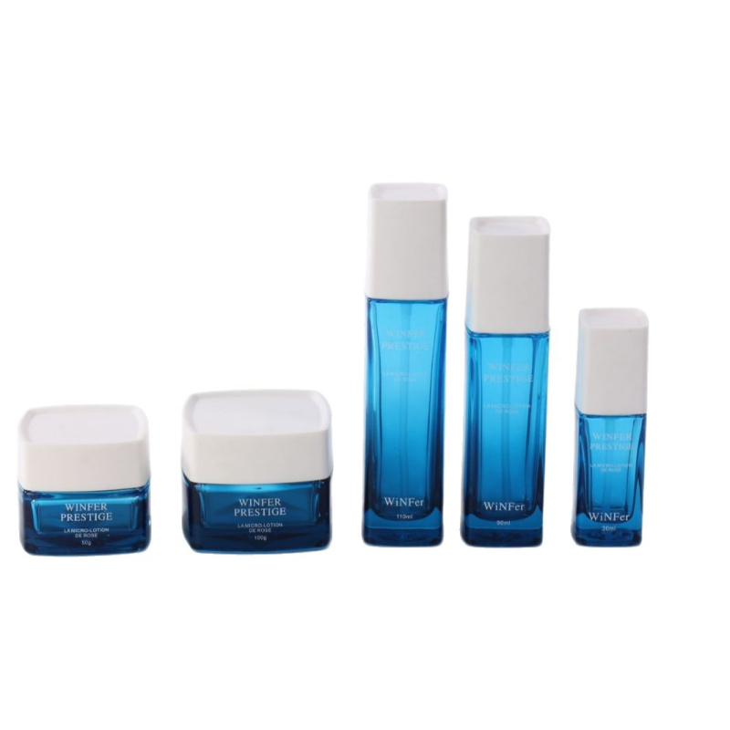 Set staklenih boca za njegu kože s pumpom, za kozmetičke losione s esencijalnim uljem, 30 ml, 50 ml, 100 ml