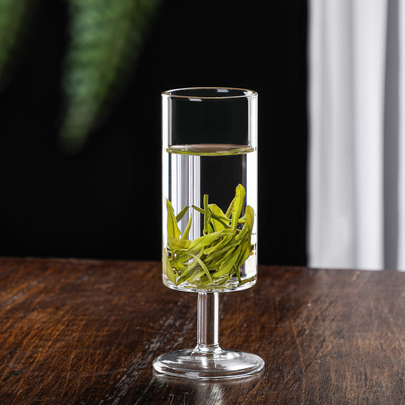 Ceainic din sticlă transparent cu set de cești pentru ceai verde