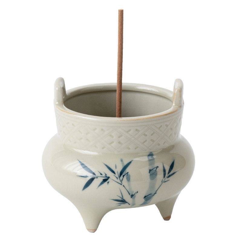 Tămâiere ceramică roșie, cu trei picioare, pentru interior, cameră de ceai în stil Zen