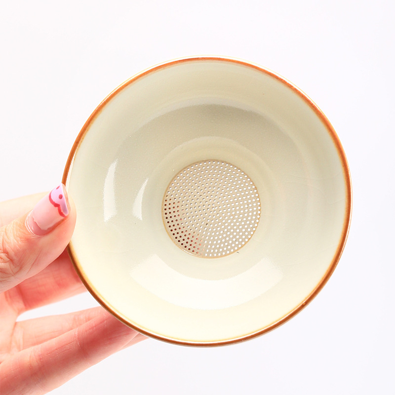 Set ceramic de ceai cu filtru din ceramică, sită și separare a apei — toate într-un singur aparat