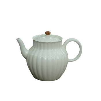 Ceainic în stil japonez, glazură din cenușă vegetală, porțelan alb, filtru cu bilă, design modern și elegant