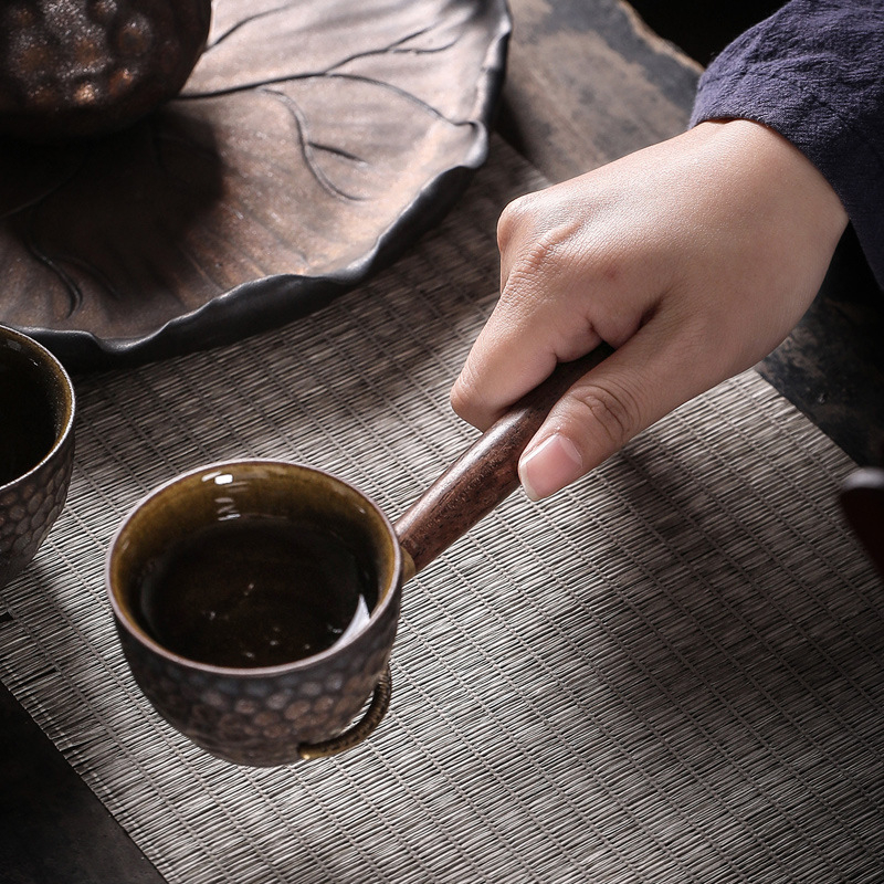 Stil japonez, glazură de cuptor, aurit — ceremonie de ceai cu șase domni, ustensile de ceai lucrate manual, set vintage, accesorii