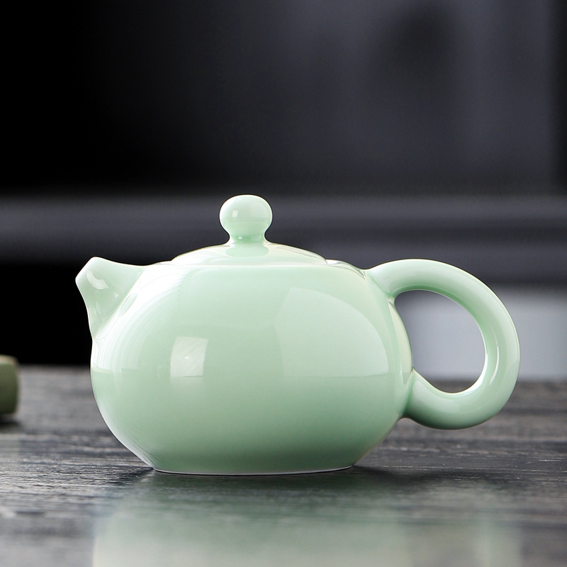 Ceainic Celadon Xishi, set ceramic Kung Fu pentru ceai, anti-arzire, design minimalist modern, cadou personalizat