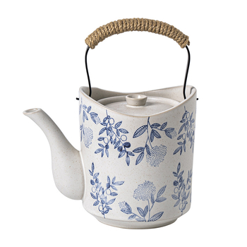 Ceainic japonez pictat manual, cu mâner de ridicare și ceașcă, set de ceai ceramic vintage cu filtru, capacitate mare pentru restaurante