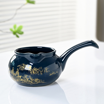 Set de ceai Kung Fu modern cu ceainic și mojar din piatră rotativ, ceramic, cutie cadou, rezistent la căldură, semi-automat, personalizabil, pentru casă și birou