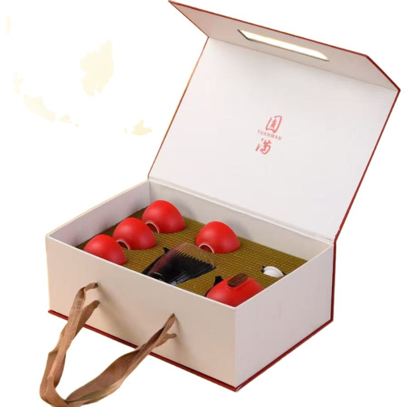 Set de ceai ceramic în stil kung fu pentru uz casnic, cadou de lux într-o cutie cadou, personalizabil pentru cadouri corporative