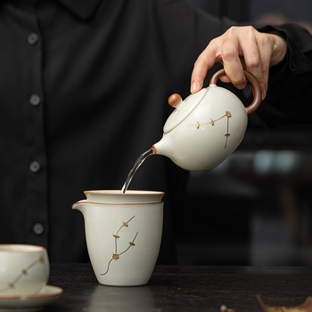 Set de ceai în stil chinezesc nou, cu ceainic Xishi din ceramică, într-o cutie cadou