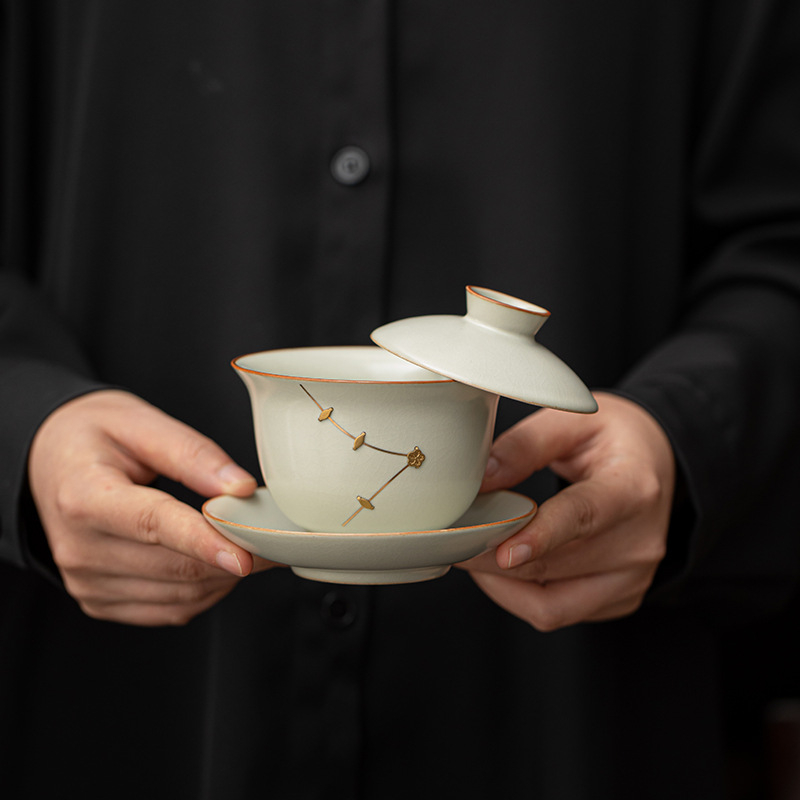 Set de ceai în stil chinezesc nou, cu ceainic Xishi din ceramică, într-o cutie cadou