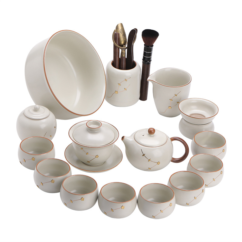 Set de ceai în stil chinezesc nou, cu ceainic Xishi din ceramică, într-o cutie cadou