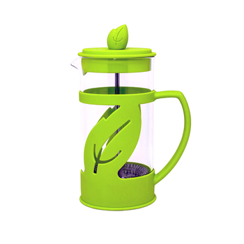 Cafetieră franțuzească din sticlă borosilicată pentru ceai și cafea, cu filtru din oțel inoxidabil și spumator de lapte