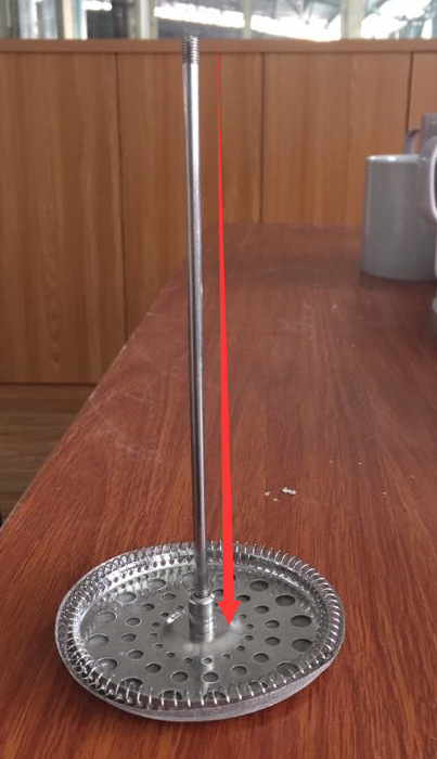 Filtru din oțel inoxidabil 150-mesh pentru cafetieră French press, cu capac, tijă de presare și placă inferioară