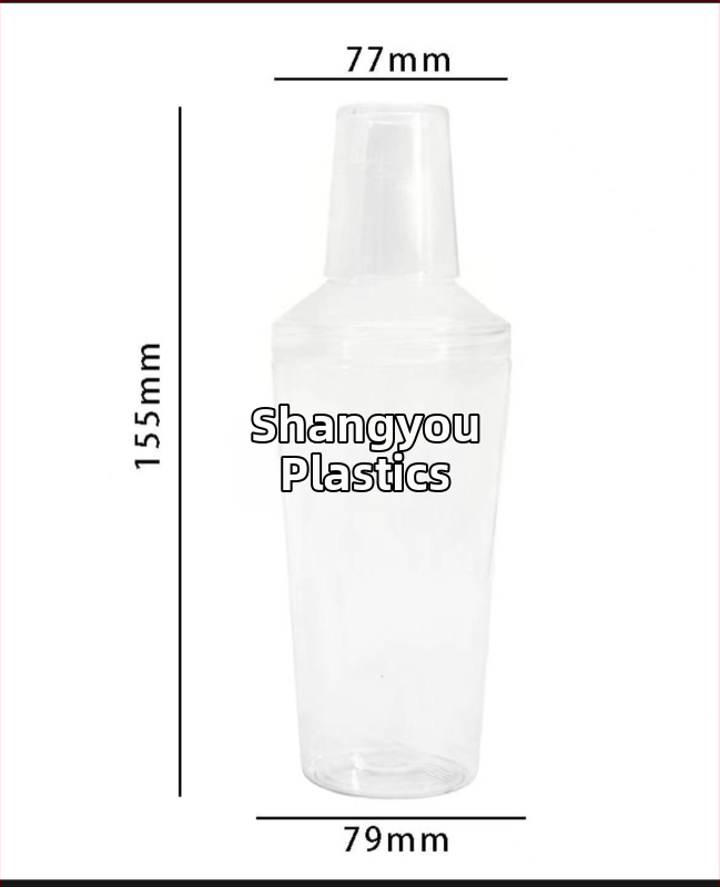 500 ml priehľadný PET šejker na čaj pre studené čaje