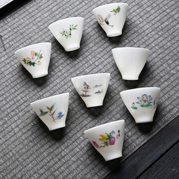 Ceasă de ceai Gongfu din porțelan alb ca jadul – ceramică, pentru casă și birou