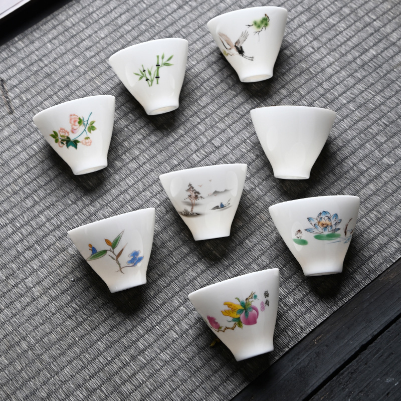 Ceasă de ceai Gongfu din porțelan alb ca jadul – ceramică, pentru casă și birou