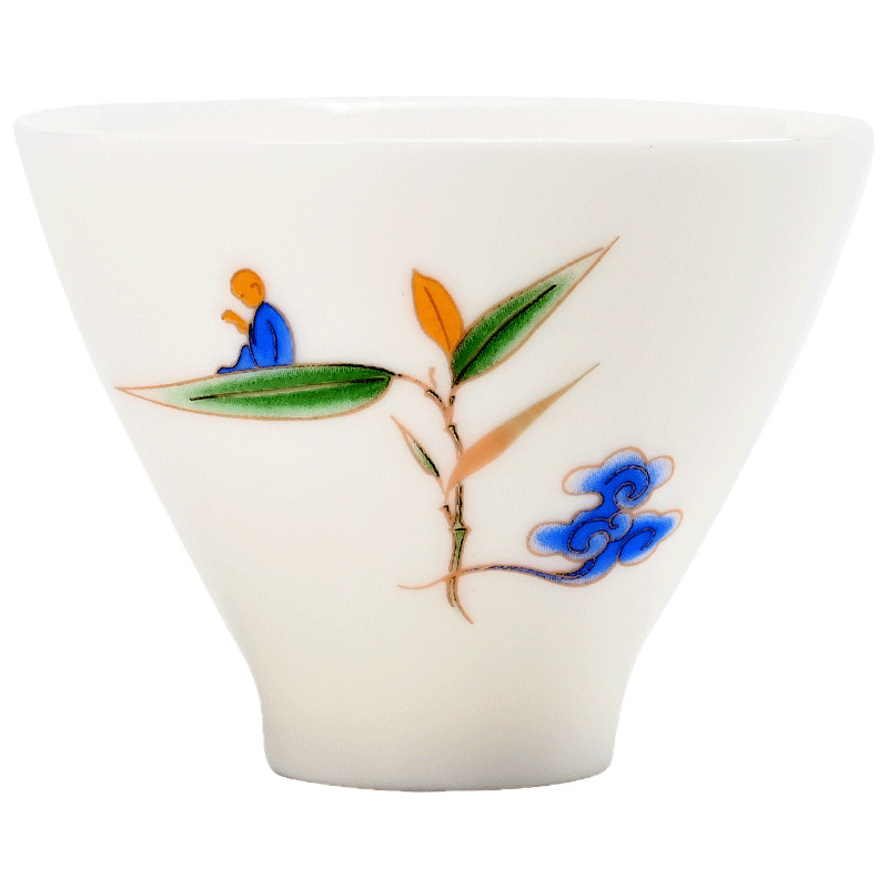 Ceasă de ceai Gongfu din porțelan alb ca jadul – ceramică, pentru casă și birou