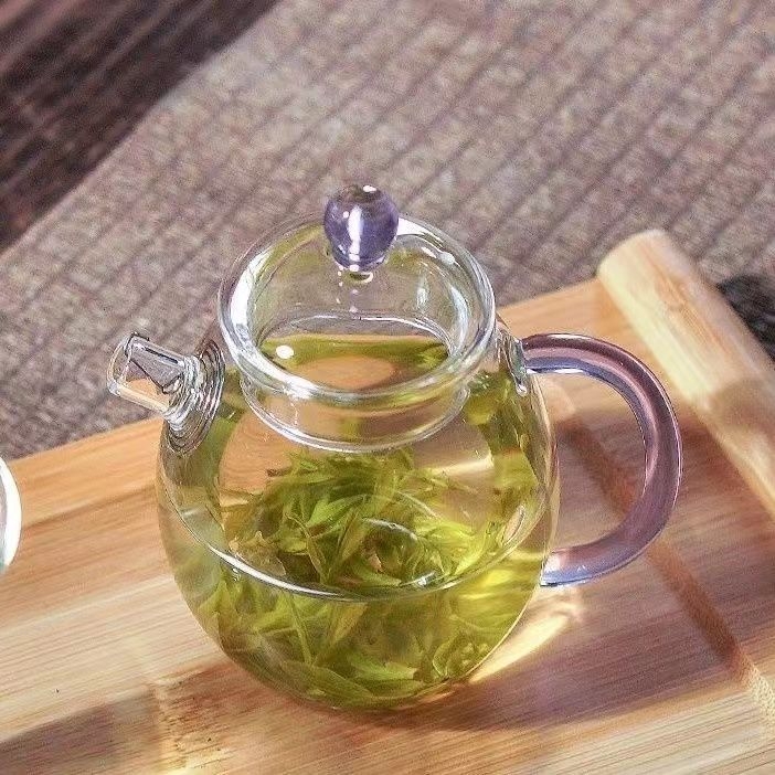 Ceainic din sticlă rezistent la temperaturi înalte, mini pentru o persoană, uz casnic, cu filtru, Dragon Egg ceainic, set Kung Fu de ceai, separare ceai-apă