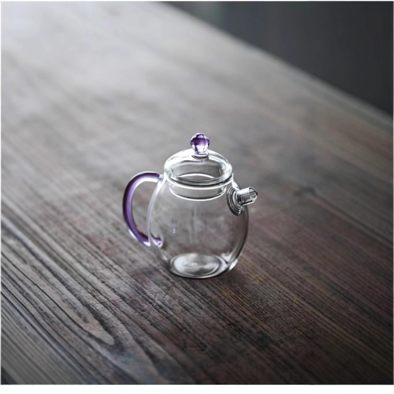 Ceainic din sticlă rezistent la temperaturi înalte, mini pentru o persoană, uz casnic, cu filtru, Dragon Egg ceainic, set Kung Fu de ceai, separare ceai-apă