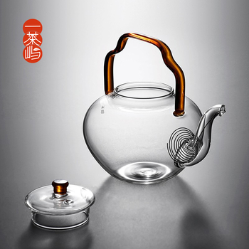 Ceainic din sticlă cu infuzor, stil japonez, aspect vintage, compact pentru uz casnic