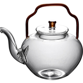 Ceainic din sticlă cu infuzor, stil japonez, aspect vintage, compact pentru uz casnic