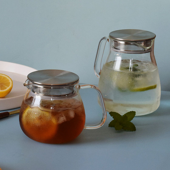 Ceainic din sticlă cu filtru din oțel inoxidabil, pentru ceai de flori, sticlă rezistentă la temperatură borosilicat