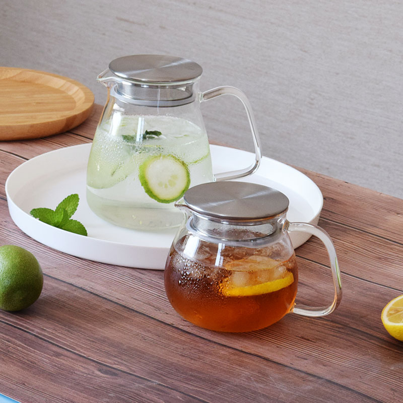 Ceainic din sticlă cu filtru din oțel inoxidabil, pentru ceai de flori, sticlă rezistentă la temperatură borosilicat