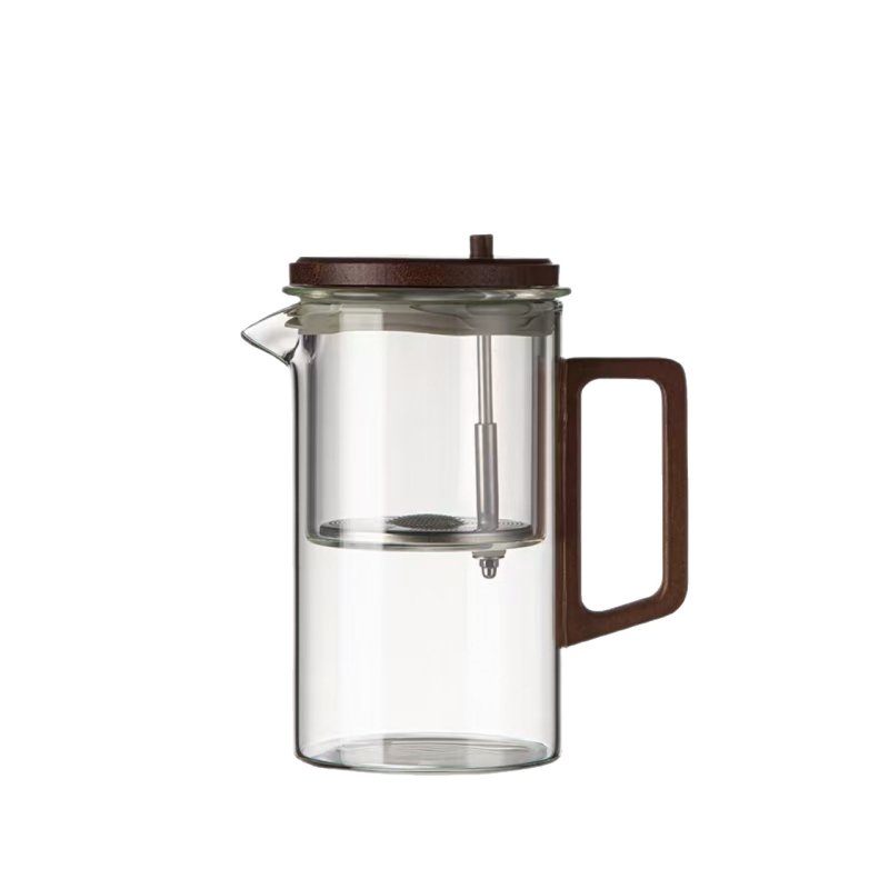 Ceainic elegant cu filtru de separare ceai-apă, infuzor magnetic pentru birou, set de ceai cu mâner din lemn