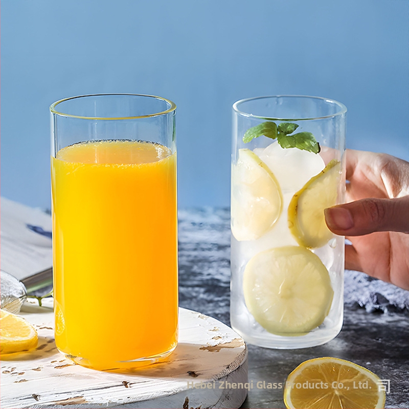Pahar personalizat din sticlă borosilikată pentru băuturi reci, cafea și ceaiuri cu fructe și lapte — cu un singur strat, transparent