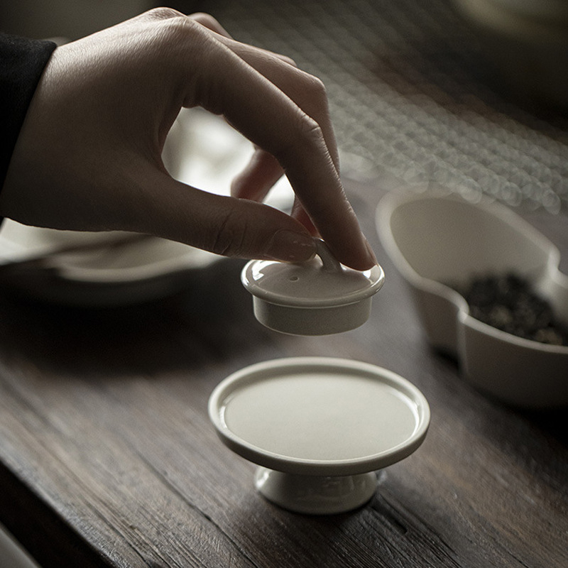 Suport ceramic pentru capac în stil japonez pentru gaiwan și ceainic – accesorii pentru set Kung Fu de ceai