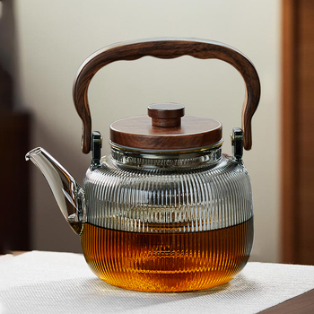 Ceainic din sticlă cu separare ceai-apă, rezistent la temperaturi înalte, pentru uz casnic pe plită ceramică electrică, ceainic în stil chinezesc cu mâner, set de ceai