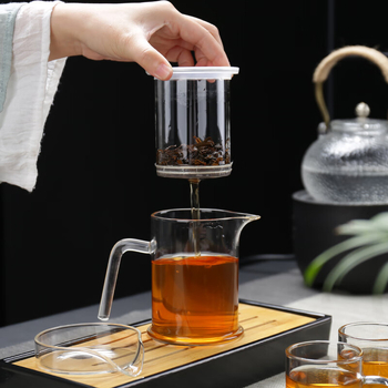 Ceainic din sticlă rezistentă la temperaturi, mâner în formă de S, pentru ceai Snow Chrysanthemum, interior din sticlă, fabricat manual