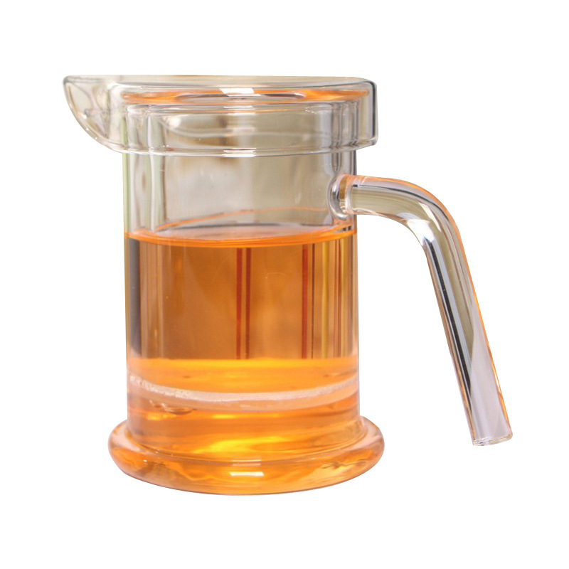 Ceainic din sticlă rezistentă la temperaturi, mâner în formă de S, pentru ceai Snow Chrysanthemum, interior din sticlă, fabricat manual